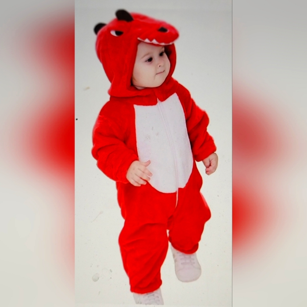 NWT Baby Dinasaur Animal Toddler Dress Up Onsie Costume Bunting 2 way zip